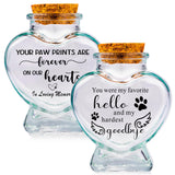 2 Pieces Pet Memorial Urns Sand Keepsake Jar Heart Shaped Glass Urns for Ashes or Hair Teeth Keepsake Loss of Pet Sympathy Gift Gredstar