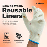 Raxwell BBQ Gloves - 6 Heat Resistant & Washable Cotton Liners + 100 Disposable Nitrile Food Prep Gloves - For Barbecue Smoking, Cooking & Hot Food Prep - Size Large Raxwell