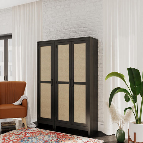 Ameriwood Home Wimberly Tall Cabinet, 1-Door, Black Oak Ameriwood Home
