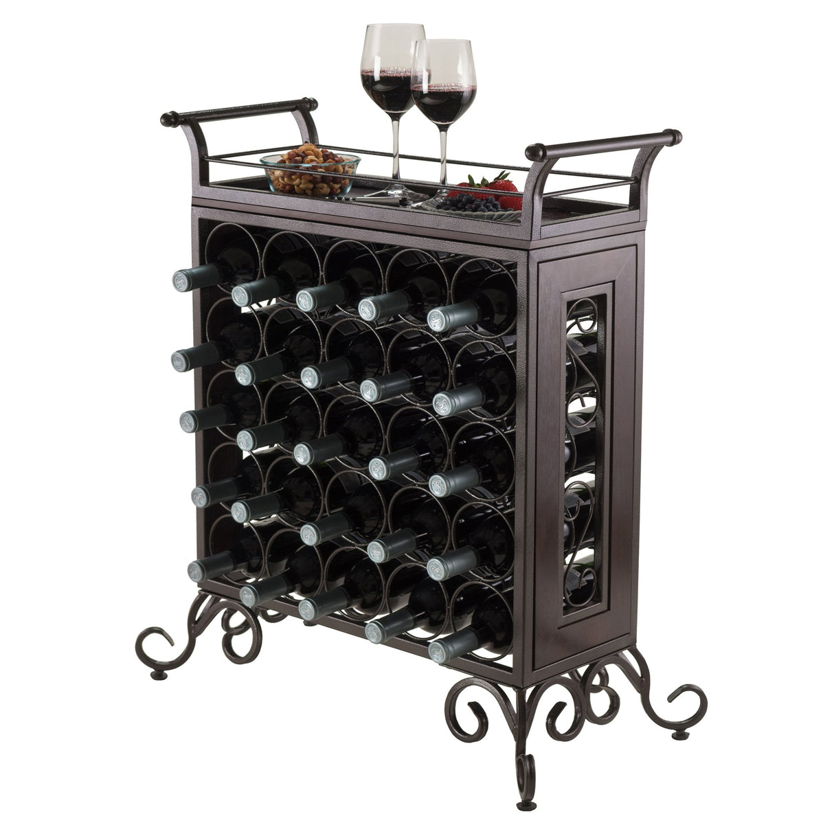 Winsome Wood Antique Bronze Finish Silvano Wine Rack Winsome