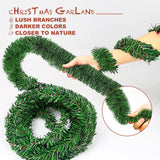54 Feet Christmas Garland - 3 Stands Artificial Evergreen Garland Soft Greenery Garland Set for DIY Christmas Decoration, Non-Lit Indoor Outdoor Garlands for Stair Railing/Mantle/Holiday/Party Decor Nugxica