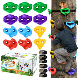 TOPNEW 12 Ninja Tree Climbing Holds for Kids Climber, Adult Climbing Rocks with 6 Ratchet Straps for Outdoor Ninja Warrior Obstacle Course Training TOPNEW