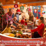 Sublimation Ornament Blanks 20 PCS Double Sided Personalized Christmas Ornaments with Red String Christmas Ornaments Sublimation for Halloween Xmas Tree Decor & DIY Handmade Crafts Upspotie