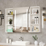 VINGLI 36Inch Medicine Cabinet with Lights, Lighted Medicine Cabinet with Mirror, Bathroom Vanity Mirror with Storage,Wall Mounted Anti-Fog Dimmable Light and Color Adjustment,5.9" D x 36" W x 24" H VINGLI