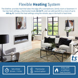 Touchstone Sideline Deluxe -Stainless Steel Smart Electric Fireplace- 50" Wide- Alexa/WiFi-Enabled- in Wall Recessed- 5 Flame Settings- 9 Flame Colors- 1,500W Heater- Log & Crystal Options- 86273 Touchstone