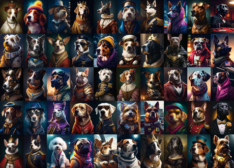 Portrait Dog Puzzle Dogs Puzzles 1000 Pieces for Adults, Animal Jigsaw Puzzles for Adults, Funny Puppy Bulldog Jigsaw Puzzle Family Collage Puzzles as Home Decor BBOLDIN