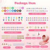 ETUDAW Bead Spinner, Rechargeable Electric Clay Bead Spinner Kit for Bracelet Making, Beginner 4500PCS Clay Beads Kit with Dual Needles and Adjustable Speed, Gift for Holidays, Birthdays (Pink) ETUDAW