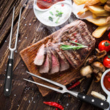 Patelai 2 Pieces Carving Forks 12 Inch Stainless Steel Meat Fork Cooking Fork with Wood Handle Grill Fork Serving Fork for Xmas Kitchen Roast BBQ Fork Carving Set Patelai