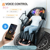 KTENTITO Massage Chair Full Body, 2025 Zero Gravity SL-Track Shiatsu Massage Chairs Recliner with AI Voice, LED Backlight Remote Control, Waist & Calf Heating, Phone Joystick and Holder, G6 Black KTENTITO