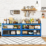 SDXYSTCE 48" W Garage Shelving Heavy Duty, 1500LBS Loads Adjustable Garage Storage Shelves, 3-Tier Metal Shelving Units and Storage Racks, Industrial Utility Shelf,48" Wx18 Dx39 H, Blue SDXYSTCE