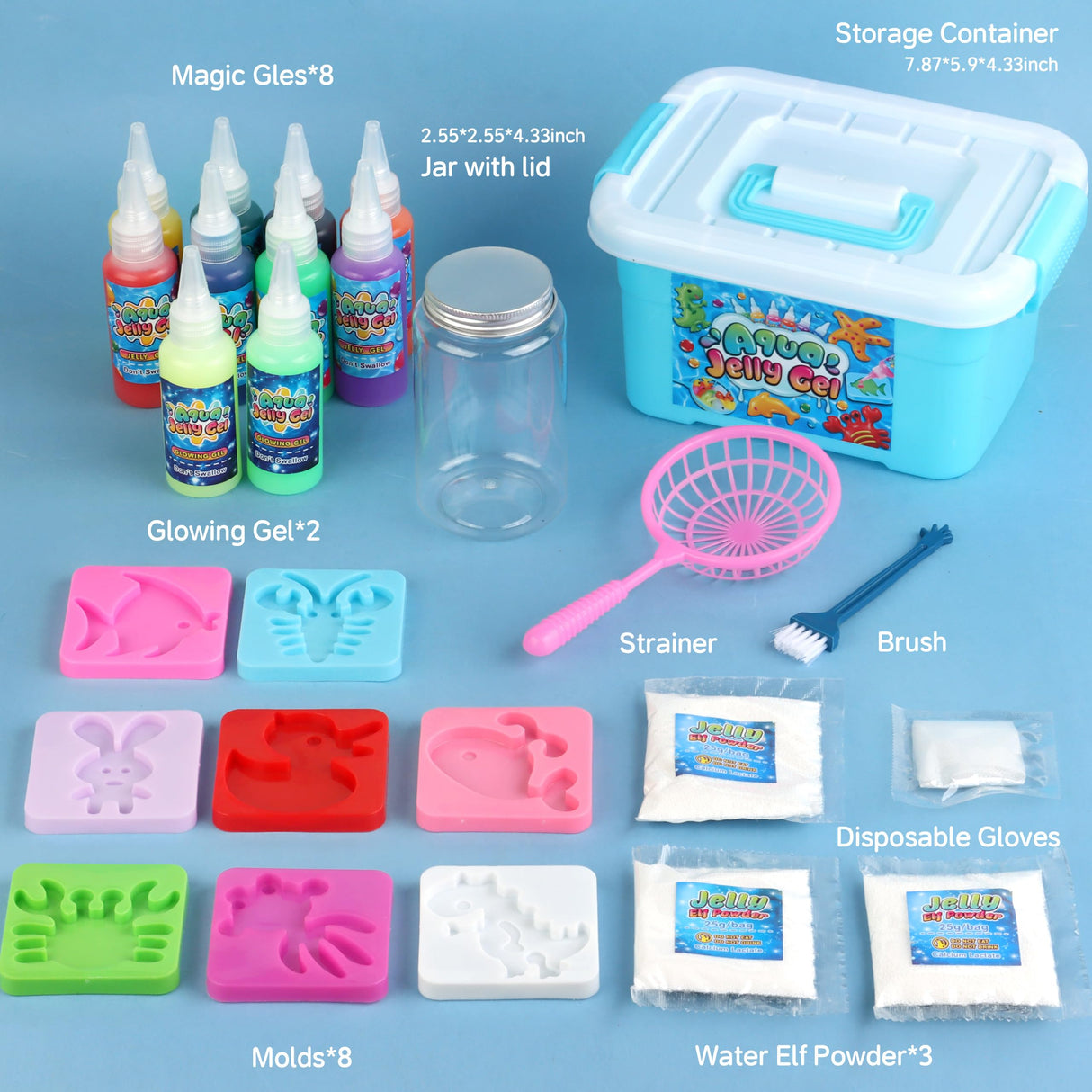 Magic Gel Water Elf Toy Kit, Aqua Fairy Water Gel Kit for Kids with 10PCS Aqua Jelly Gels & Animal Mold, Gift for Christmas, Easter, Birthday, New Year, Creative Art Craft Girls 6 7 8 9 10 Year Old wookidel
