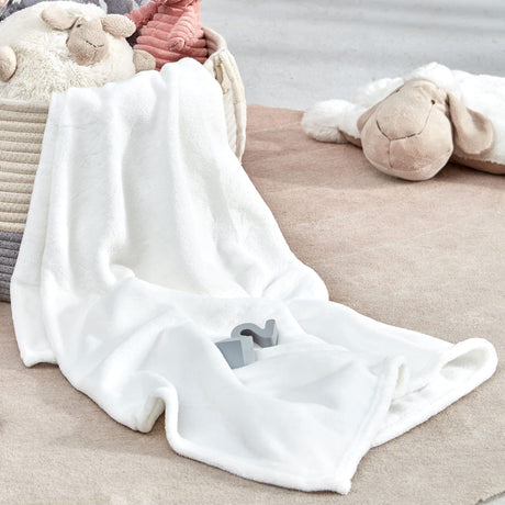 SLEEP ZONE Flannel Fleece Baby Sublimation Blanket 30x40 Inches - Soft Fuzzy Plush White Kids Bed Travel Blanket Throw for Girls, Boys, Toddlers, Puppies SLEEP ZONE
