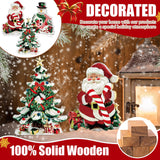 Yousoontic 3 Pcs Christmas Table Decorations Wooden Christmas Table Centerpieces Rustic tiered tray decor farmhouse Centerpieces Santa Claus Snowman Xmas Tree table signs for Xmas Winter Holiday Party Yousoontic