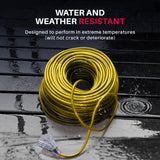 75ft Power Outdoor Extension Cord & Indoor - Waterproof Electric Drop Cord Cable - 3 Prong, 3-Outlet, SJTW, 12 Gauge, 15 AMP, 125 Volts, 1875 Watts, 12/3 by LifeSupplyUSA - Yellow (1 Pack) LifeSupplyUSA