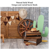 Sieral 4 Pieces Wood Cupcake Display Stand Decorative Dessert Appetizer Cake Stand Risers Wooden Crate Rustic Cake Risers for Decor Wooden Crate Style Storage Organizer for Party(Burnt Wood) Sieral