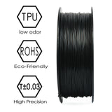 3D BEST-Q Flexible TPU 1.75mm 3D Printer Filament, Dimensional Accuracy +/- 0.03 mm, 1KG Spool, 8 Color to Choose (Black) 3D BEST Q