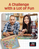 TDC Games US Map Puzzle Great American Roadtrip with Individual States, 1000 Piece Jigsaw Puzzle for Kids and Adults, Large America Shaped Educational Puzzle, Challenging Puzzle Map of USA TDC Games
