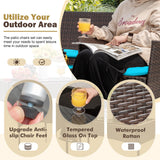 Homall 4 Pieces Patio Rattan Chair Wicker, Outdoor Indoor Use Backyard Porch Garden Poolside Balcony Furniture Sets (Blue) Homall