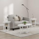 Furinno Jaya Oval Coffee Table, 35.43 (W) x 16.49 (H) x 19.69 (D) inches, White Furinno