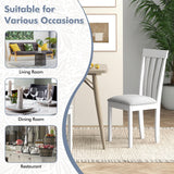 Giantex Wood Dining Chair Set of 2, Upholstered Wooden Kitchen Chairs with Padded Seat & Rubber Wood Frame, Mid Century Dining Side Chairs for Kitchen, Dining Room, Restaurant, White Giantex