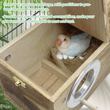 PINVNBY Parakeet Nesting Box, Carbonized Wood Bird Box, Wood Breeding Box for Birds, Budgie Lovebirds Conure Finch Parrot Canary (M: 9.8 x 5.3 x 5.3 inch) PINVNBY