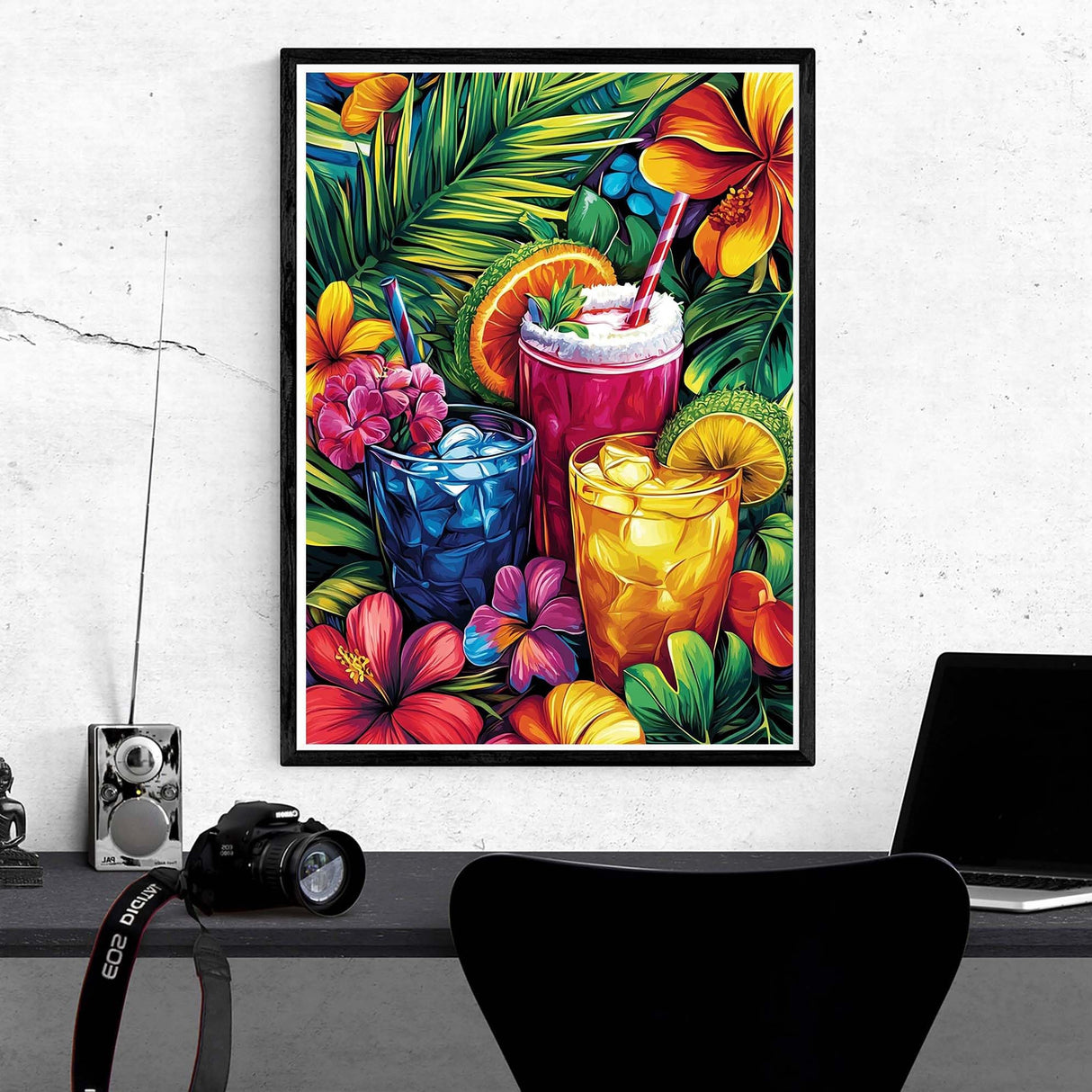 Kaliosy 5D Diamond Art Kits for Adults Summer Drink by Number Kits, Diamond Painting Art DIY Full Drill Crystal Craft Cross Stitch Embroidery Decoration (12x16 inch) 30x40 cm Kaliosy