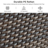 Belord Patio Club Chair Wicker Chairs - Outdoor High Back Chair Set of 2 Patio Furniture Set Rattan Seating with Removable Cushions for Porch Balcony Deck Pool Sunroom Light Brown/Beige Belord