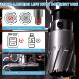 KEENTECH Carbide-Tipped Annular Cutter, 3/4" Diameter x 2" Depth, 3/4" Weldon Shank (2 Flat), High Speed Cutting TCT Mag Drill Bit with Pilot Pin for Harder Material, Stainless Steel, Cast Iron KEENTECH