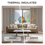 Joydeco Blackout Curtains for Bedroom - Natural Linen Curtains 84 inch Long, Thermal Insulated 100% Blackout 2 Panels Light Blocking Drapes, Rod Pocket & Back Tabs, Darkening Privacy for Living Room Joydeco