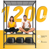 REIBII 75''H Storage Shelves Metal Shelving Unit, 6 Tier Wire Shelving for Pantry Shelves Adjustable 1200LBS Garage Shelving Heavy Duty Storage Rack for Kitchen Garage, 35.4''W*75''H*15.7" D REIBII