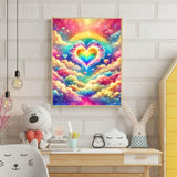 Axquilon Diamond Art Kits for Adults-Rainbow Heart 5D Diamond Painting Kits for Beginners- Round DIY Arts and Crafts Gem Art Kits for Home Decor Gift-12x16in Axquilon