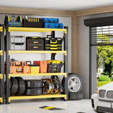 CXUZCZ 5000LBS Heavy Duty Garage Shelving 59" W Garage Storage Shelves 4-Tier Metal Adjustable Shelf Unit Storage Rack for Basement Supermarket Warehouse 59" W x 24" D x 78" H Yellow CXUZCZ