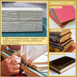 Jupean Bookbinding Kit - Beginner's Book Binding Materials & Tools with Bone Folder, Book Binding Awl, Webbing Strap, Storage Box JUPEAN