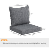 Outsunny 4-Piece Patio Chair Cushion and Back Pillow Set, Seat Replacement Patio, Cushions Set for Outdoor Garden Furniture, Gray Outsunny