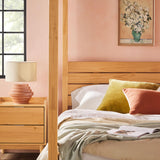 Natural Pine Solid Wood Full Minimalist Canopy Bed Walker Edison