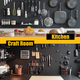 Spampur Peg Board, 4 Pack Metal Pegboard Panels Black Pegboards Wall Organizer, Tools Pegboard Storage System for Workbench, Garage Tool Storage, Office Organization, Wall Home, Craft Room Spampur