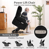 DURASPACE Power Lift Recliner Chair Massage Recliners with Heat, Shell Backrest Lift Chair Recliners for Elderly（Dark Gray） DURASPACE