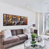 Zariocy 5D Large Diamond Art Kits for Adults Wolves, DIY Diamond Painting Art Animal Scenery Round Full Drill Crystal Diamond Embroidery Paintings Arts Craft for Home Office Wall Decor 31.5x11.81 inch Zariocy