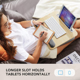 HUANUO Lap Laptop Desk - Portable Lap Desk with Pillow Cushion, Fits up to 15.6 inch Laptop, with Anti-Slip Strip & Storage Function for Home Office Students Use as Computer Laptop Stand - Light Wood HUANUO