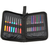 Teamoy Crochet Hook Case, Travel Carry Bag for Ergonomic Crochet Hooks Kits, Aluminum /Steel Crochet Hook and More, Lightweight, Well Made--NO Accessories Included, Flowers Blue Teamoy