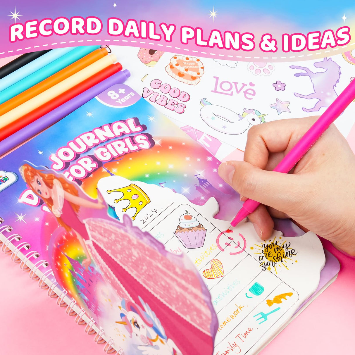 ZMLM DIY Journal Kit for Girls - Gifts for 6 7 8 Year Old Girl, Journal Set Scrapbook Kit Diary Supplies Stationery Set for Girls, Journaling Art Crafts Kit Birthday Gifts for Girls 6-12 ZMLM