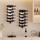 B4Life 12 Bottle Wall Mounted Metal Wine Rack - Heavy Duty Storage Display Holder for Home Bar Wine Cellar B4Life