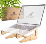 My Fat Gorilla - Wooden Laptop Stand, Wood Computer Stand, Bamboo Laptop Stand Compatible with 10-15'', Universal Laptop Shelf, Ergonomic MacBook Holder, MacBook Stand, Laptop Riser for Desk MY FAT GORILLA
