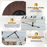 Eruner 24 Inch Blue Woodgrain Shiplap Wall Clocks for Living Room Decor, Large Farmhouse Wall Clock,Coastal Beach Nautical Style,House Warming Gifts New Home Eruner