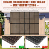 Oakcloud 10' x 12' Outdoor Wall Mounted Gazebo, Patio Lean to Gazebo Pergola with Sloped Roof, Large Heavy Duty Awning for Patio, Backyard, Deck Oakcloud