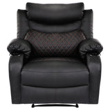 Comermax Faux Leather Black Recliner Chair with Massage and Heat Wide Seat Manual Reclining Chair with Cup Holders, Heated Massaging Recliner Chair for Adults Comermax