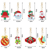 Yaomiao 17 Pieces Double Sided Diamond Art Christmas Ornaments Christmas Keychains Diamond Art Kit for Adult DIY 5d Painting Round Drill Key Chain Xmas Crystal Rhinestone Arts Craft Keychain Supplies Yaomiao