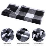 Mordimy 100% Cotton Waffle Weave Kitchen Towels, 13 x 28 Inches, Super Soft and Absorbent Buffalo Check Dish Towels for Drying Dishes, 4-Pack, Black & White Mordimy