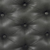 HomePop Upholstered Button Tufted Decorative Bench with Metal Base, Gray Faux Leather HomePop