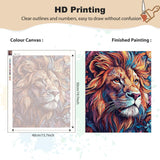 EOBROMD Paint by Numbers Kits for Adults Animal, Lion DIY Kits Crafts for Beginner, Painting Kits Adults, Oil Paint by Numbers for Home Decor Gift 16x20inch(Without Frame) EOBROMD